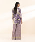 Unstitched Women's Embroidered Lawn Purple Two Piece Suit